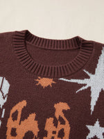 Cowgirl Round Neck Casual Sweater