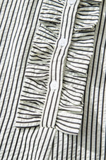 Striped Ruffle Button Front Maxi Dress