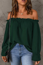 Frill Off-Shoulder Flounce Sleeve Blouse - Ladyez