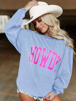 Full Size Howdy Round Neck Oversized Sweatshirt Plus Size