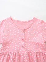 Children's Dinosaur Polka Dot Short Sleeve Dress