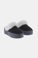 Weeboo Thick Bottom Fur Trim Snow Slippers - Ladyez
