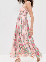 Floral Print Sweetheart Neck Dress