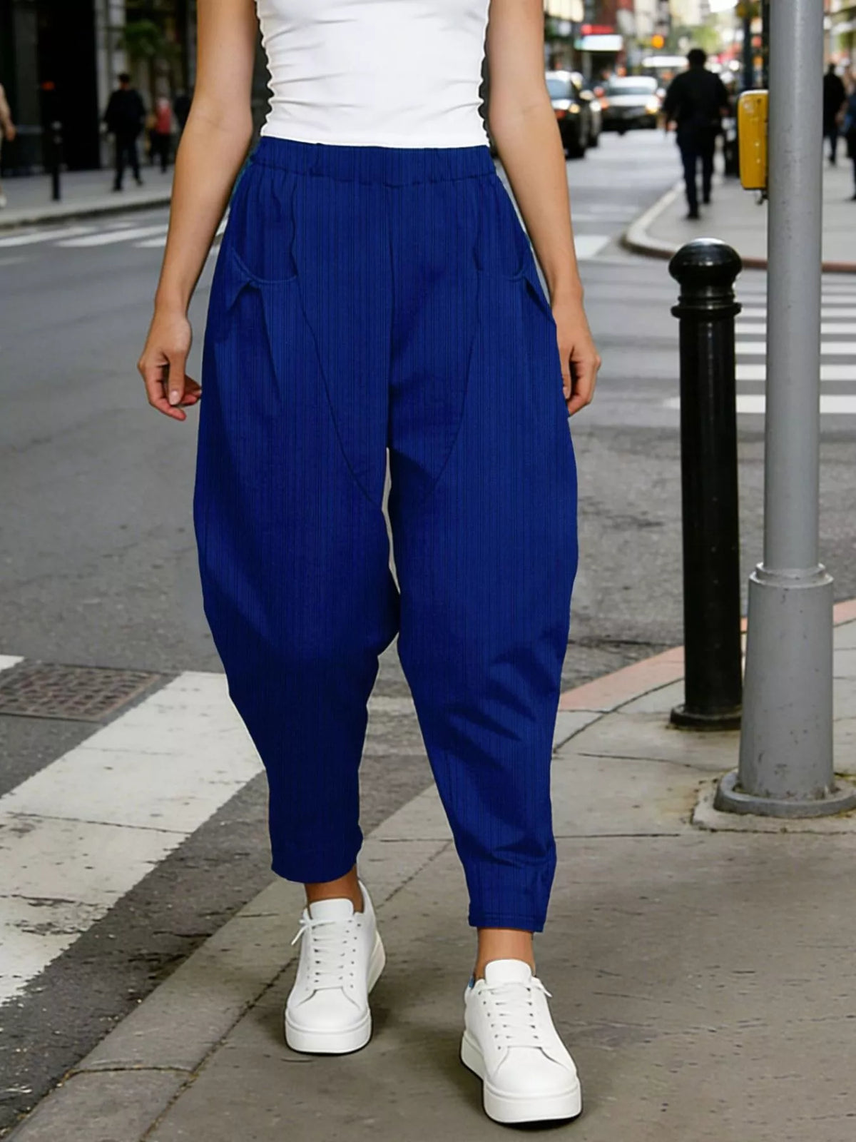 Plus Size Casual Elastic Waist Harem Pants