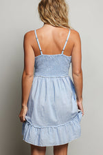 POL Eyelet Embroidered Smocked Waist Mini Dress