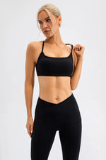 Crisscross Spaghetti Strap Active Cami - Ladyez