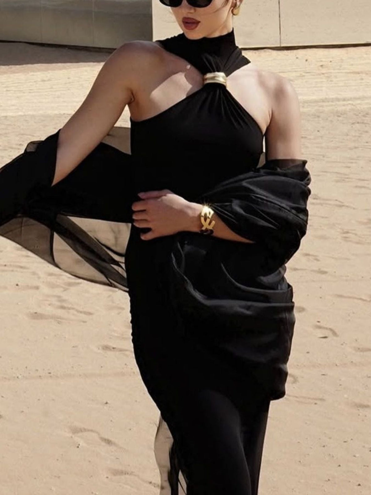 Ring Detail Turtleneck Tank