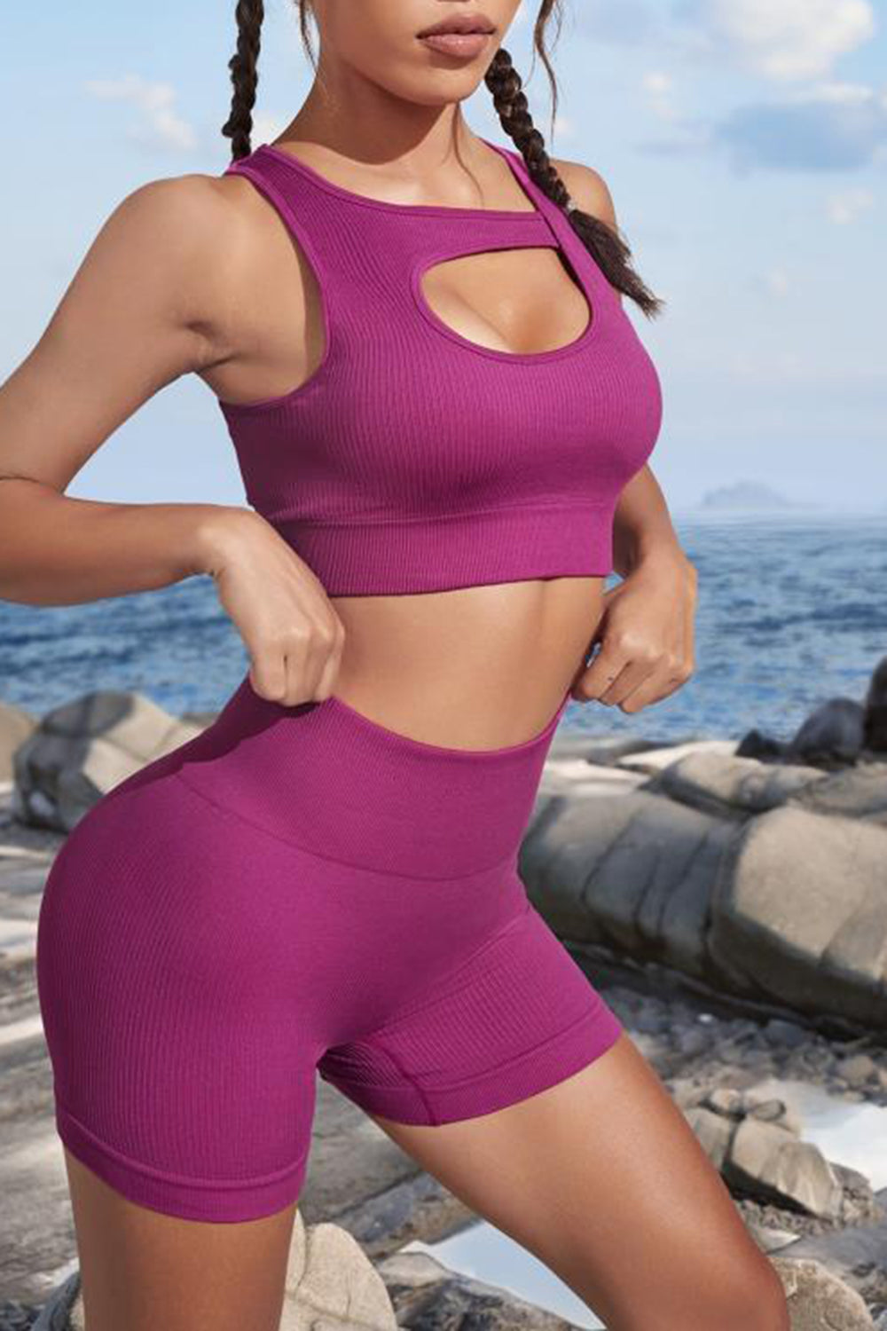 Cutout Two-Piece Sports Set - Ladyez