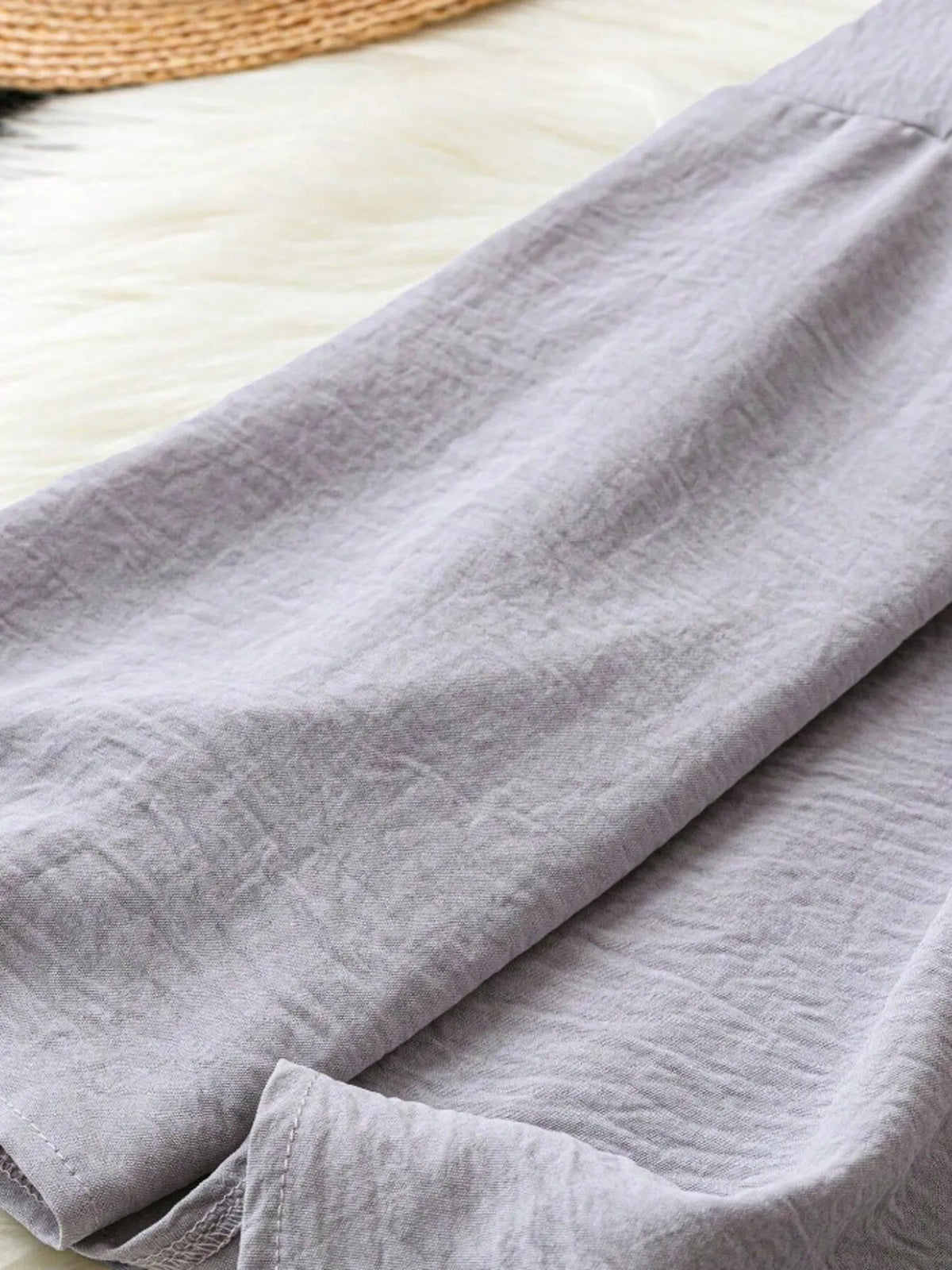 Notched Long Sleeve Casual Blouse - Ladyez