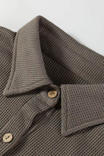 Waffle Knit Shirt Tunic Dress