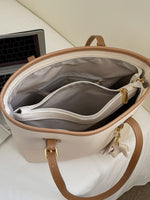 Contrast Leather Shoulder Bag