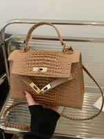 Embossed Flap Crossbody Bag