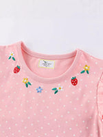 Children's Bunny Embroidered Polka Dot Dress