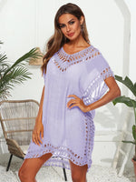 Bohemian Crochet Trim Beach Cover Up Dress - Ladyez