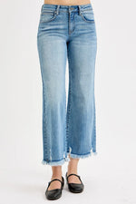 RISEN Full Size Mid Rise Crop Wide Leg Jeans Plus Size - Ladyez