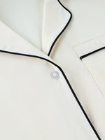 Contrast Trim Button Up Top and Pants Lounge Set