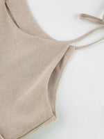 Tie-Shoulder Frill Mini Dress