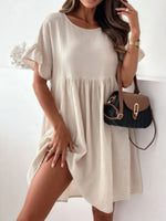 Round Neck Short Sleeve Mini Dress