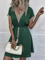 Full Size V-Neck Short Sleeve Dress Plus Size
