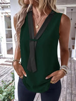 Full SizeV-Neck Contrast Tank Plus Size