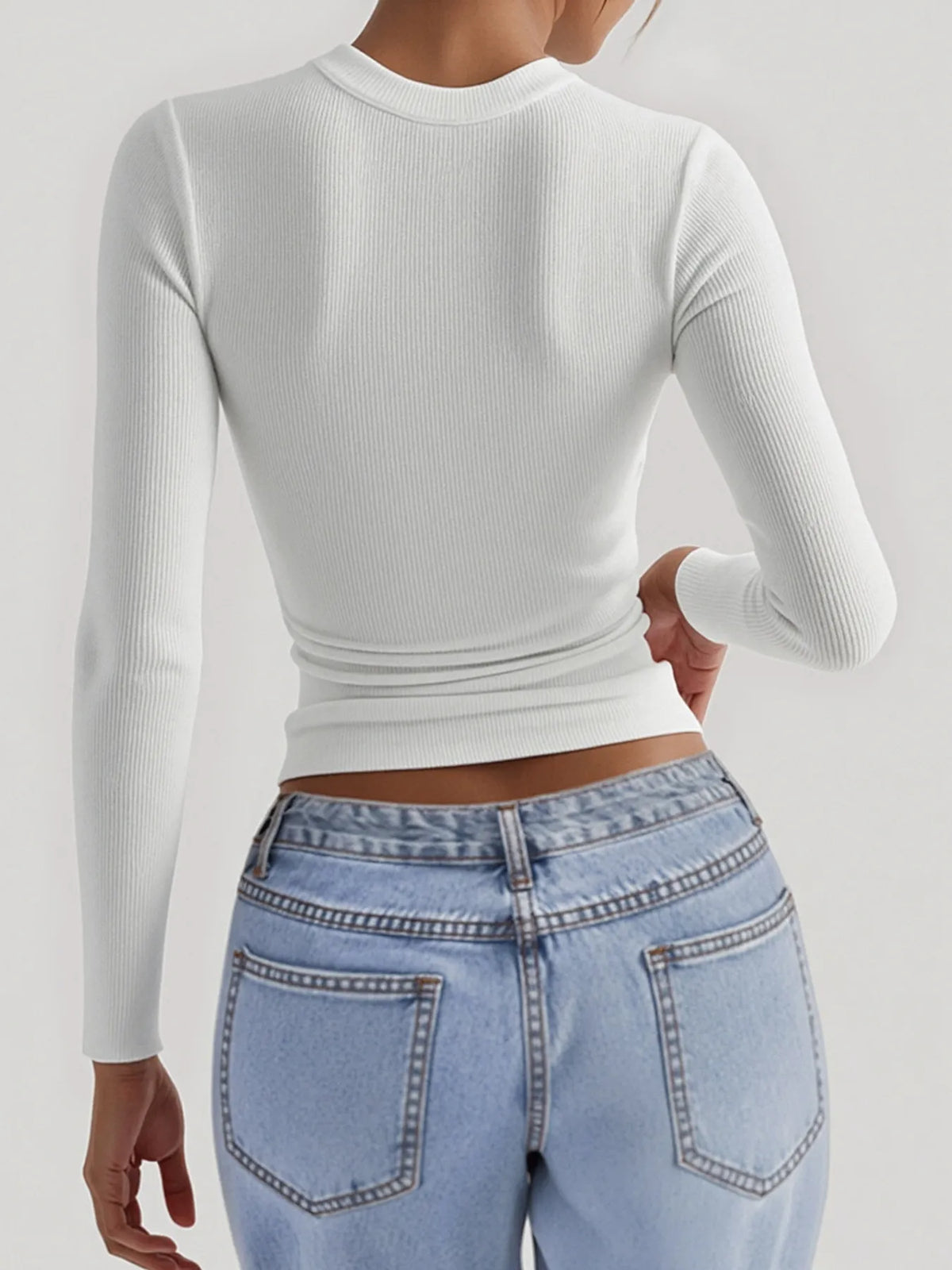 Square Neck Long Sleeve T-Shirt
