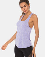 Full Size Scoop Neck Wide Strap Active Tank - Ladyez