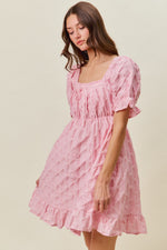 SO ME Texture Woven Ruching On Bust Mini Dress