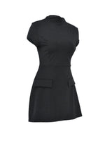 Mock Neck A-Line Mini Dress