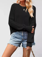 Crew Neck Dropped Shoulder Sweater