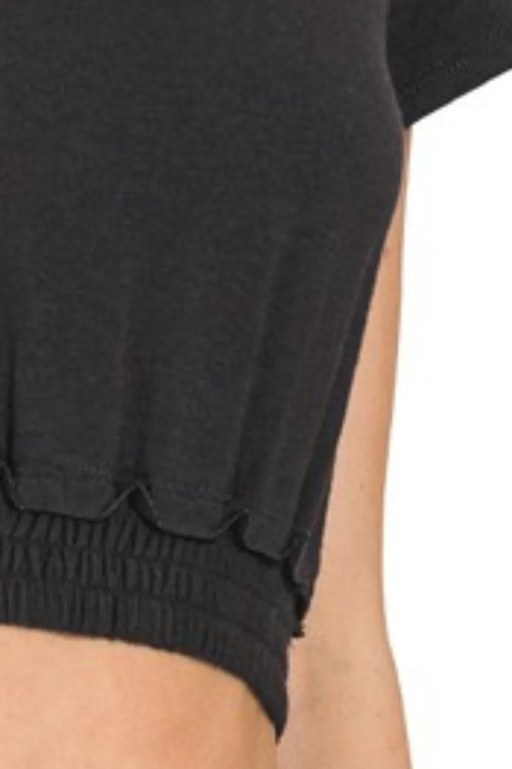 Zenana Elastic Hem Crop Top - Ladyez