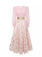 Butterfly Print Puff Sleeve Dress