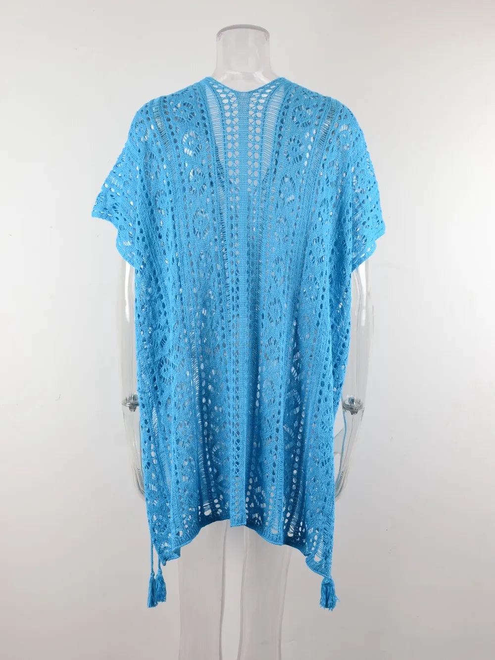 Angel Wings Cutout V-Neck Cover-Up with Tassel - Ladyez