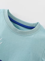 Children's Whale Round Neck Tee and Shorts Set