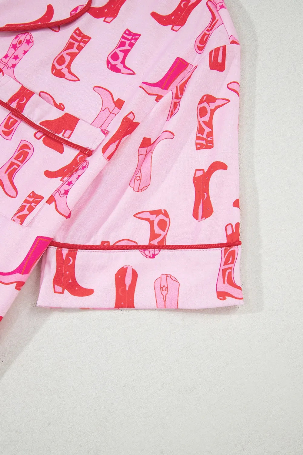 Cowgirl Boots Printed Shirt and Shorts Set - Ladyez