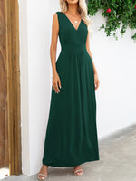 Surplice Neck Sleeveless Maxi Dress - Ladyez