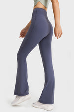 Millennia Elastic Waist Flare Yoga Pants - Ladyez