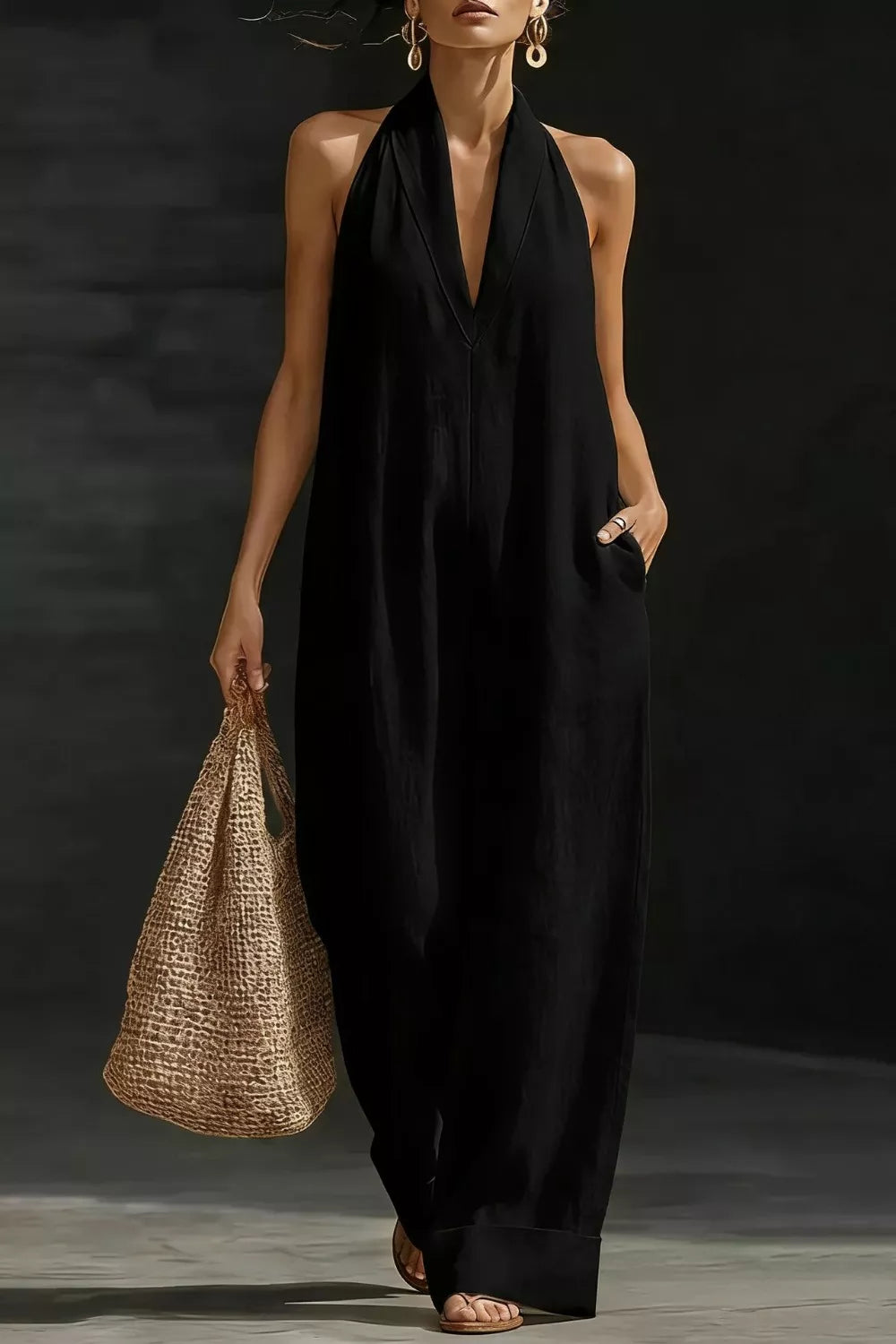 Sleeveless Wide Leg Jumpsuit