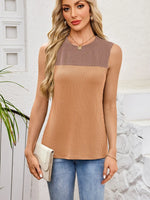 Textured Round Neck Tank