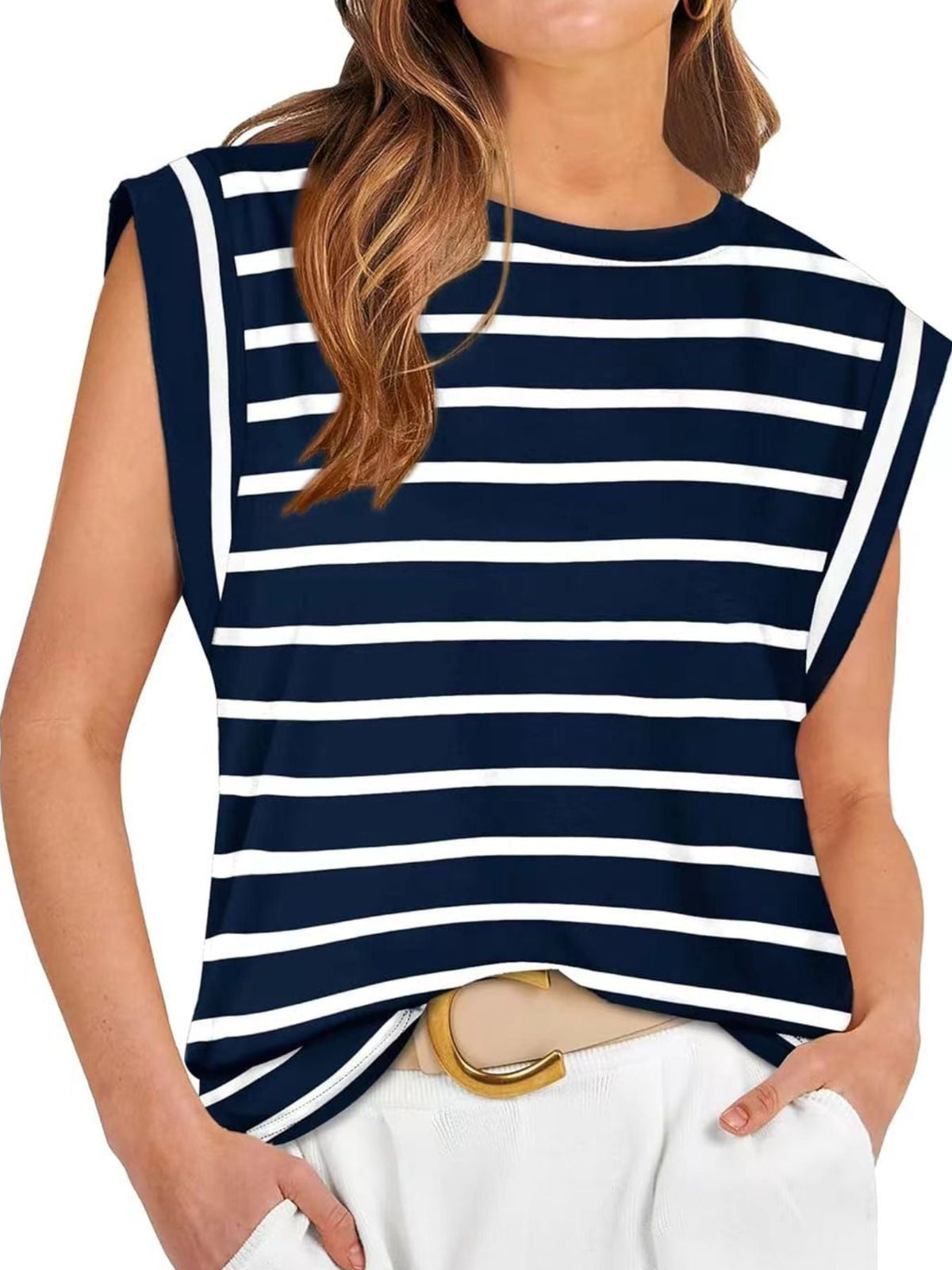 Striped Round Neck Tank