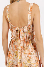 Mittoshop Flower Print Gathered Bust Sleeveless Jumpsuit - Ladyez