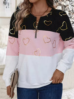 Striped Quarter Zip Long Sleeve Top