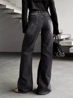 High-Waisted Slit Hem Jeans