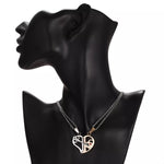2 Piece Couple Heart Lock Key Necklace