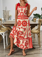 Floral Print Tie-Shoulder Midi Dress