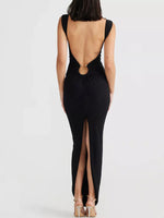 Backless Slit Back Cutout Maxi Dress
