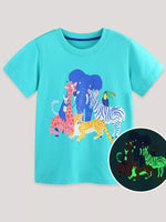 Children's Animal Graphic Crew Neck T-Shirt