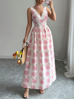 Floral Print Sleeveless Maxi Dress - Ladyez