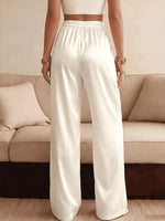 Lace Waist Wide Leg Pants