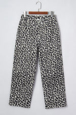 Leopard Print Barrel Jeans