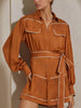 Button Front Long Sleeve Shirt Dress